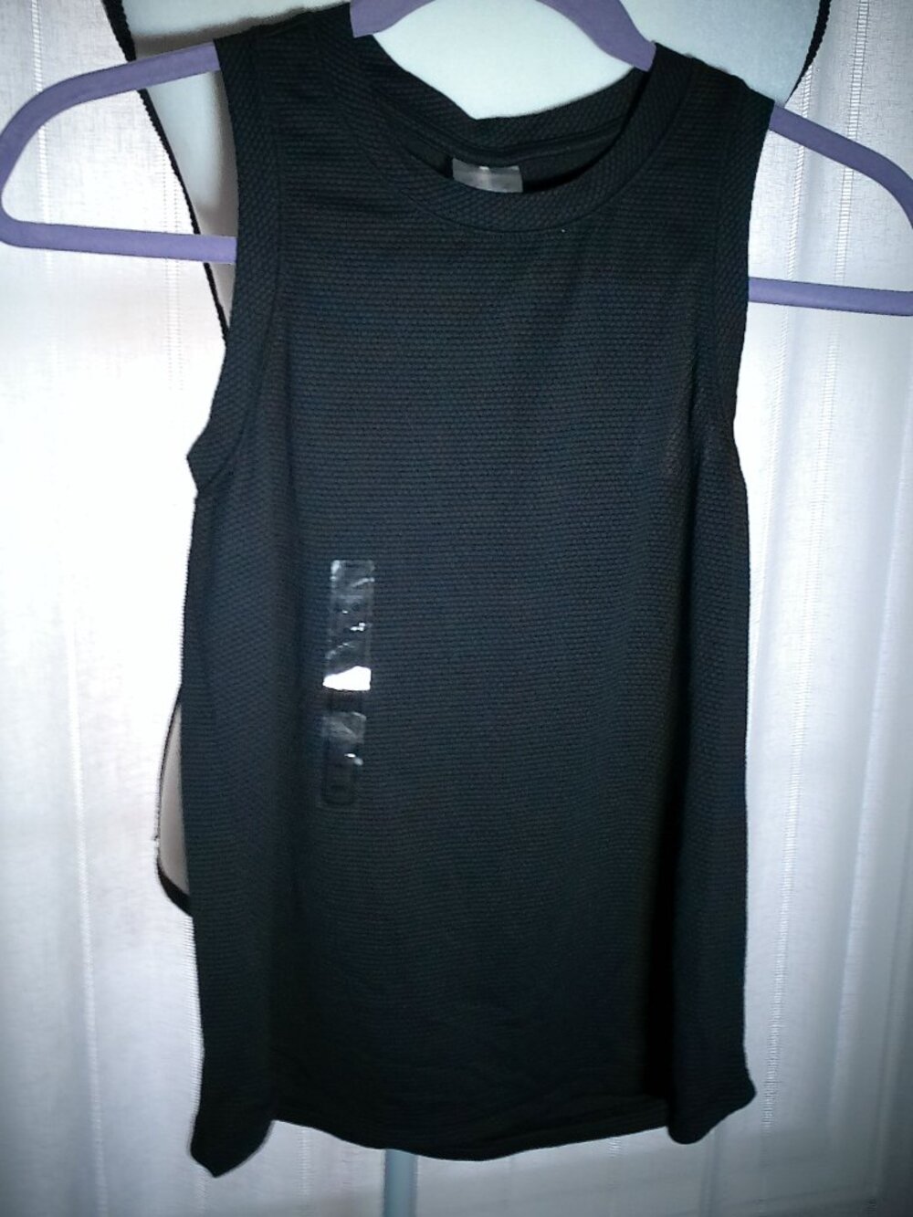 CALIA by Carrie Underwood Athletic Tank Bubble Mesh Hi Lo Black NWT XXS